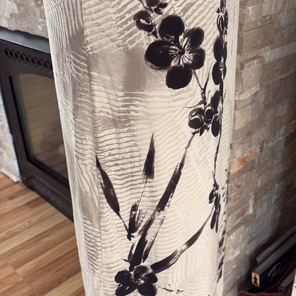 Max Mara sleeveless lined sheath dress cream with black and brown flowers - Picture 8 of 16